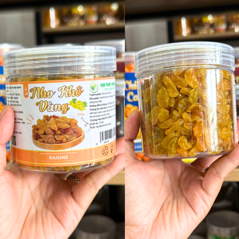 Nho Khô Nho Vàng Mini Thơm Ngon 250g - Hộp Pet Nho Khô Nho Vàng Mini Thơm Ngon 250g - Hộp Pet