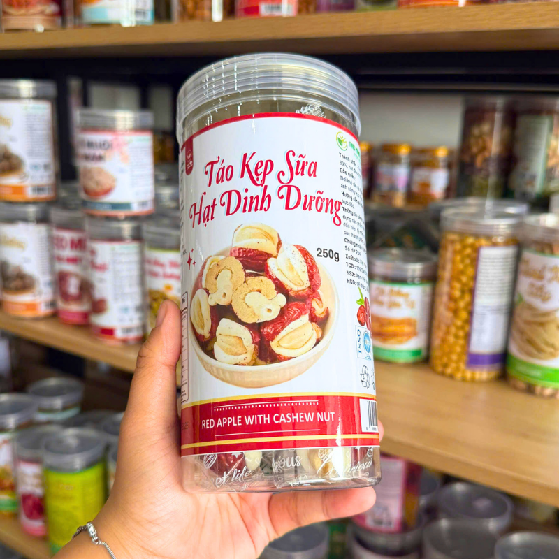 Táo Kẹp Sữa Hạt Dinh Dưỡng Thơm Ngon 250g - Hũ Pet Táo Kẹp Sữa Hạt Dinh Dưỡng Thơm Ngon 250g - Hũ Pet