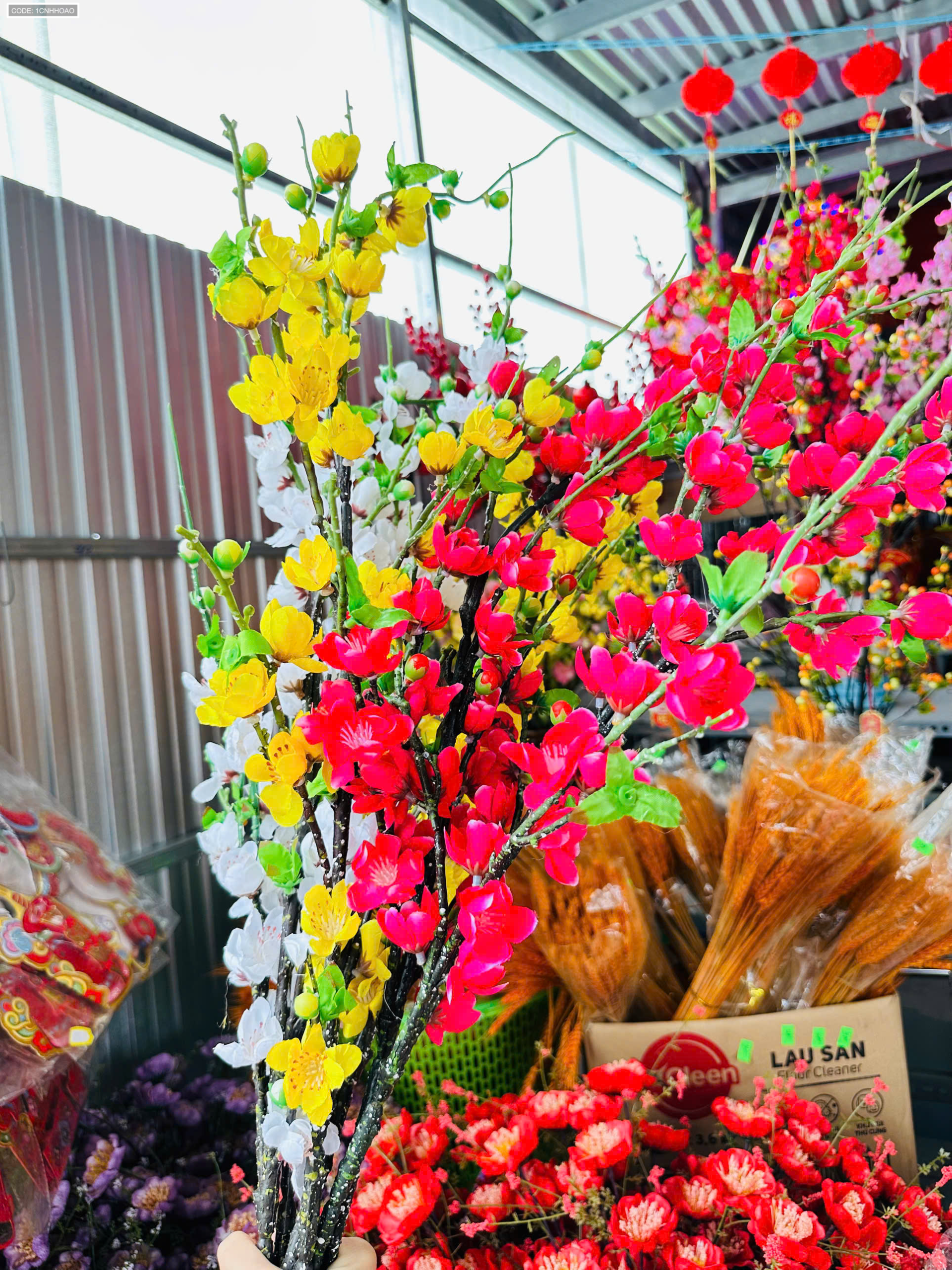 1 Cành Hoa Đào Cổ - Mẫu Ngắn 1 Cành Hoa Đào Cổ - Mẫu Ngắn