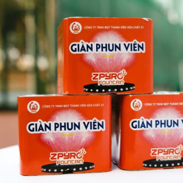 Pháo Hoa Z121 Giàn Phun Viên Loại 25 Ống - Hộp Cam - Mẫu Chào Xuân 2026 - GINPHUNVIN