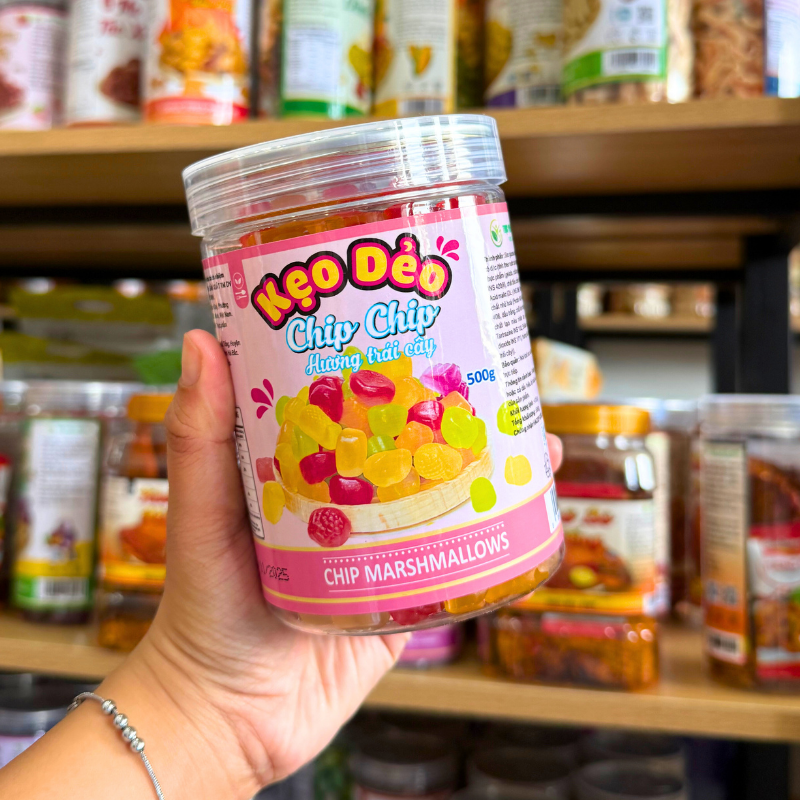 Kẹo Dẻo Chip Chip Hương Trái Cây 500g - Hộp Pet Kẹo Dẻo Chip Chip Hương Trái Cây 500g - Hộp Pet