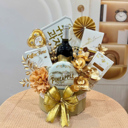 Giỏ Quà Tết Vàng Kim - Quà Tặng Tết Sang Trọng - Quà Trang Trí Tết - QTTT01