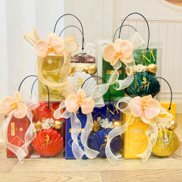 Giỏ Quà Tết Trong Suốt - Quà Tặng Tết Sang Trọng - Quà Trang Trí Tết - QTTT03