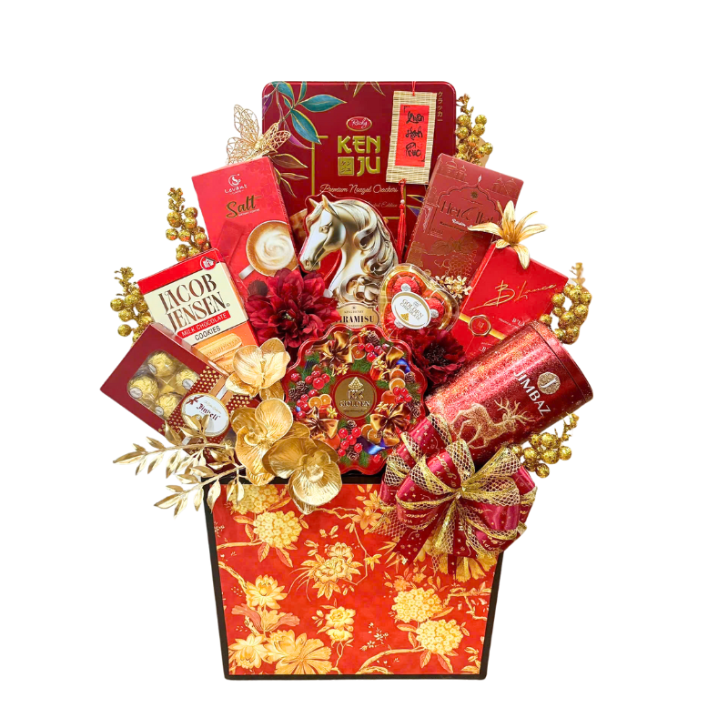 Giỏ Quà Tết Đỏ Bính Ngọ 12 Món - Quà Tặng Tết Sang Trọng - Quà Trang Trí Tết Giỏ Quà Tết Đỏ Bính Ngọ 12 Món - Quà Tặng Tết Sang Trọng - Quà Trang Trí Tết