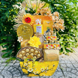 Giỏ Quà Tết 14 Món Cao Cấp - Quà Tặng Tết Sang Trọng - Quà Trang Trí Tết - QTTT07