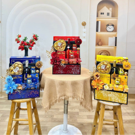 Giỏ Quà Tết 9 Món - Quà Tặng Tết Sang Trọng - Quà Trang Trí Tết - QTTT15