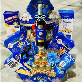 Hộp Quà Tết Màu Xanh - Quà Tặng Tết - Quà Trang Trí Tết - QTTT24