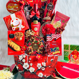 Hộp Quà Tết 3 Màu Đỏ Vàng Xanh – Quà Tặng Tết Sang Xịn – Quà Trang Trí Tết - QTTT44