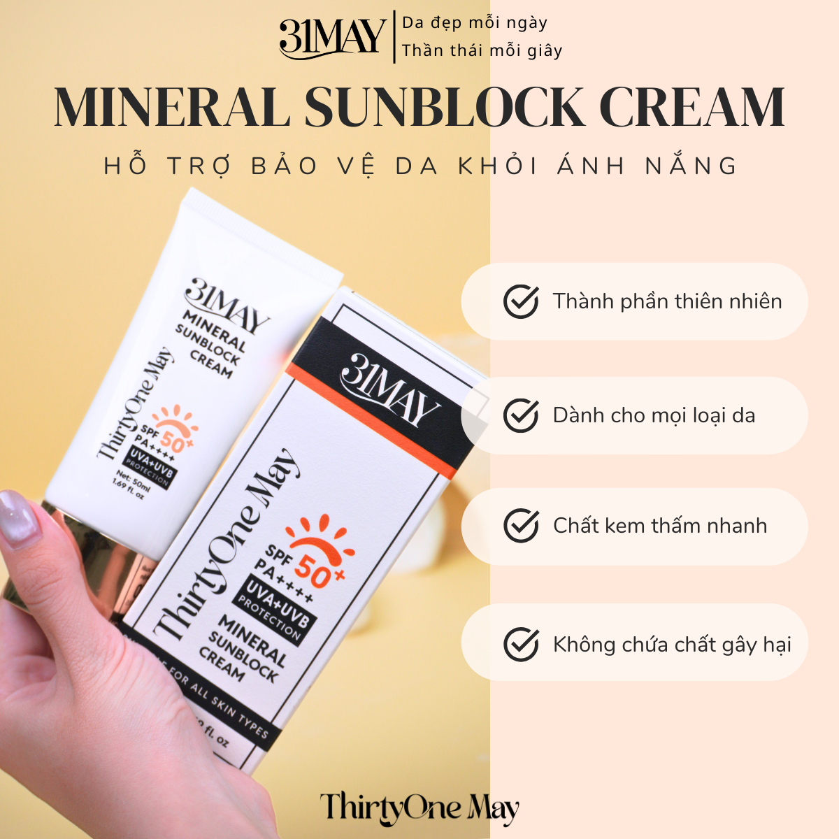 27529_21231-9_20251206171014.png Kem Chống Nắng 31 May Mineral Sunblock Cream SPF50+ PA++++ 50ml - 8938562528132