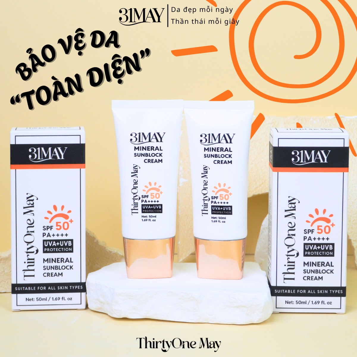 27529_featured_21231-10_20251206170714.png Kem Chống Nắng 31 May Mineral Sunblock Cream SPF50+ PA++++ 50ml - 8938562528132