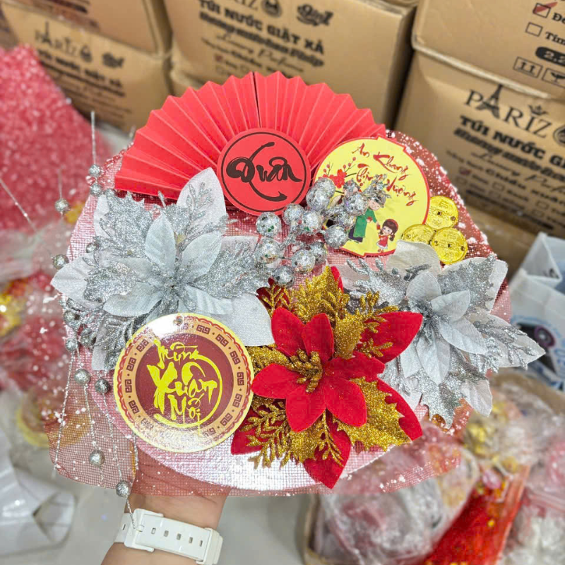 Set Tráp Trang Trí Tết - Mẹt Hoa Nhỏ Tết Set Tráp Trang Trí Tết - Mẹt Hoa Nhỏ Tết