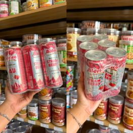 Set 6 Lon Nước Tăng Lực Bidrico Vị Dâu - Nước Ngọt Bidrico Dâu (325ml/Lon) - 8935051803473