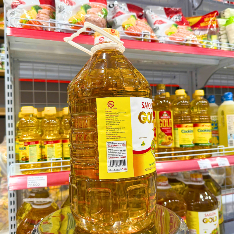 Dầu Ăn Thực Vật SÀI GÒN GOLD Gia Khánh Food 5 lít Dầu Ăn Thực Vật SÀI GÒN GOLD Gia Khánh Food 5 lít