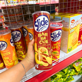 Bánh Snack Khoai Tây Lát Slide Vị Thịt Nướng - Bánh Slide Khoai Tây Màu Nâu 145Gr (Hộp To) - 8934680011204