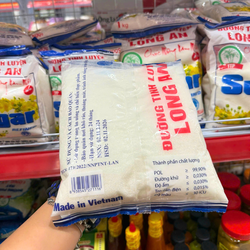 Đường Cát Trắng Long An Sugar - Đường Tinh Luyện 1kg Đường Cát Trắng Long An Sugar - Đường Tinh Luyện 1kg