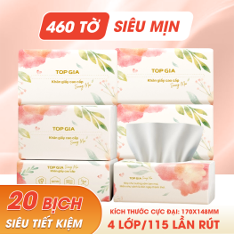 1 Thùng Giấy Ăn 20 Gói Topgia Sương Mai - TOPGIASMTHUNG20
