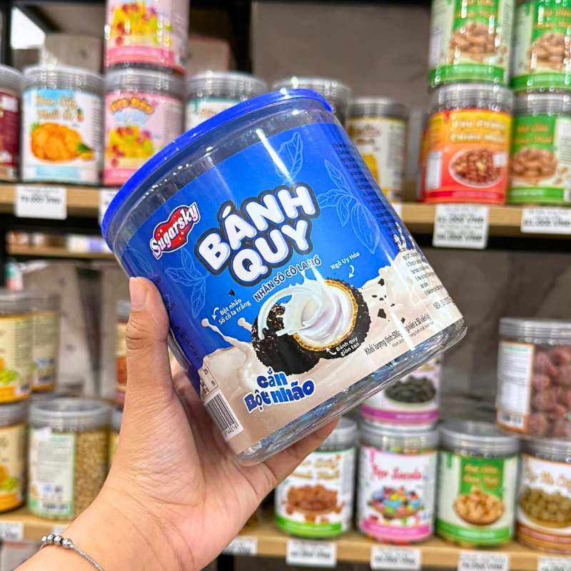 Bánh Quy Nhân Socola Nổ Cắn Bột Nhão Sugarsky 500g Bánh Quy Nhân Socola Nổ Cắn Bột Nhão Sugarsky 500g
