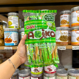 Bánh Que Kem OISHI AKIKO Nhân Sữa Dừa 140g - Màu Xanh Lá - BQKOANSD140G