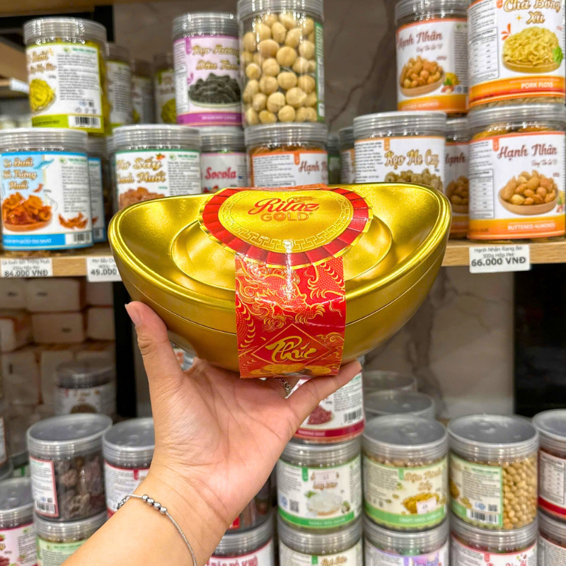 Bánh Quy RITAZ GOLD Thập Cẩm Hộp Thiếc Thỏi Vàng Bánh Quy RITAZ GOLD Thập Cẩm Hộp Thiếc Thỏi Vàng