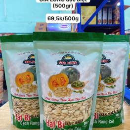 Hạt Bí Sạch Rang Củi Đặc Biệt Gia Long 500g - HBSRCDBGL500G