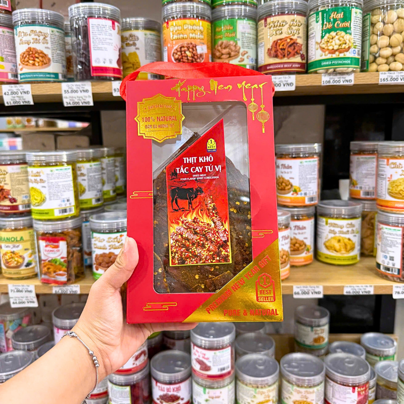 Thịt Khô Tắc Cay Tứ Vị Premium New Year Gift 500g Thịt Khô Tắc Cay Tứ Vị Premium New Year Gift 500g
