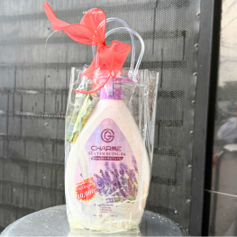 Set Giỏ Quà Tặng Sữa Tắm Charme Hương Hoa Oải Hương Tím 1 Lít - SETQUACHARME09