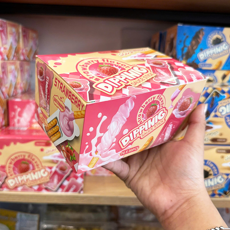 Bánh Que Chấm Sốt Dâu Dippinic (7g x 30 Cái) Bánh Que Chấm Sốt Dâu Dippinic (7g x 30 Cái)