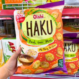 Bánh Gạo Mini Oishi Haku Mè Rang Tỏi Giòn 150g - 8934803060423