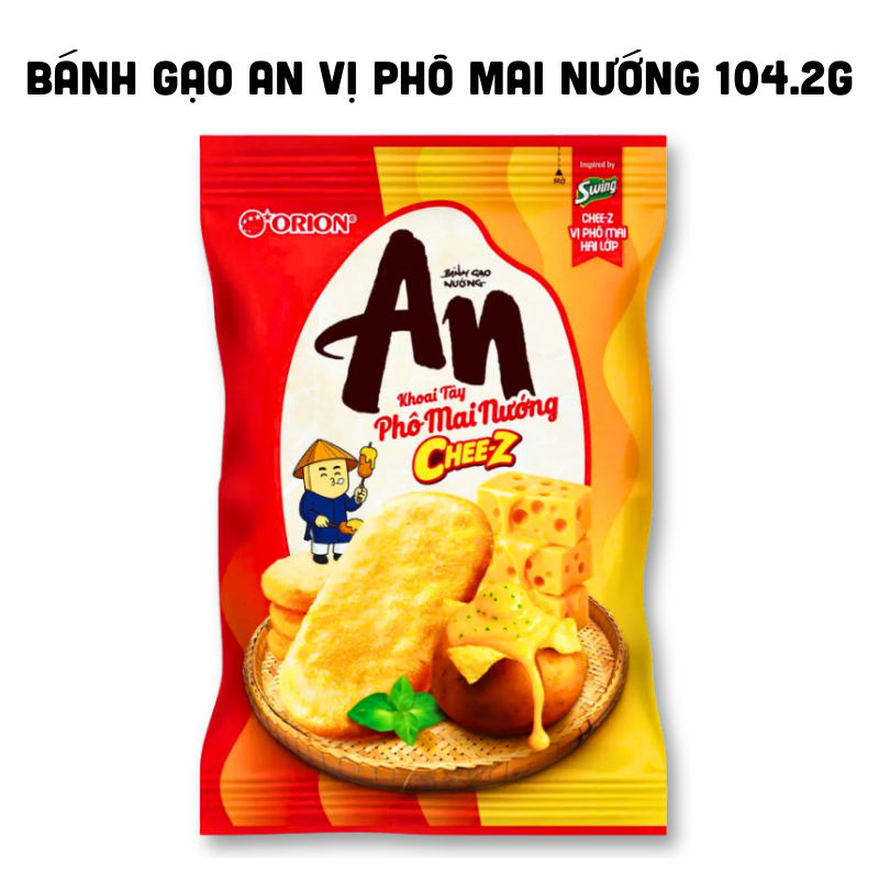 Bánh Gạo Nướng AN Vị Khoai Tây Phô Mai Nướng Orion 104,2g Bánh Gạo Nướng AN Vị Khoai Tây Phô Mai Nướng Orion 104,2g