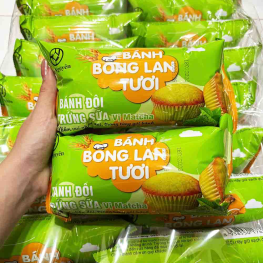 1 Thùng Bánh Bông Lan Tươi Trứng Sữa Kim Nguyên Vị Matcha (60g x 10 Lốc x 10 Gói) - Bịch Xanh Lá - 8938550176161THUNG