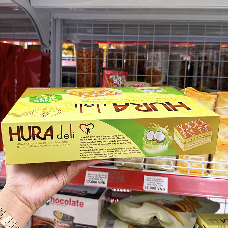 Nguồn sỉ bánh Bông Lan Bibica Hura Deli Hương Cốm Dừa 336g (12 Gói x 28g) Nguồn sỉ bánh Bông Lan Bibica Hura Deli Hương Cốm Dừa 336g (12 Gói x 28g)