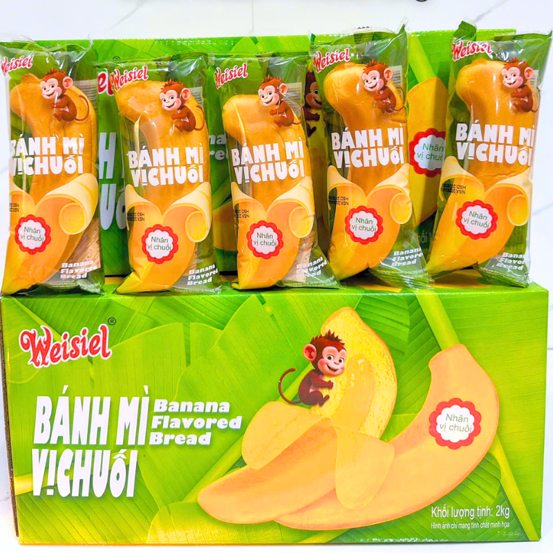 Giá sỉ 1 Thùng 2kg Bánh Mì Weisiel Trái Chuối - Bánh Mì Vị Chuối Giá sỉ 1 Thùng 2kg Bánh Mì Weisiel Trái Chuối - Bánh Mì Vị Chuối