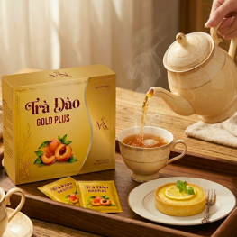 Trà Đào Gold Plus Đông Anh Hộp 15 Gói x 5g - TDDA