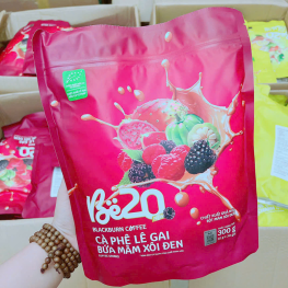 Cà Phê Lê Gai Bứa Mâm Xôi Đen Be20 300g (10g x 30 Gói) - Bịch Hồng - 8938563422132