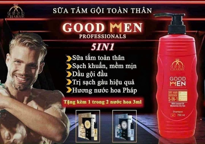 Sữa tắm gội toàn thân Good Men Đỏ Good Charme