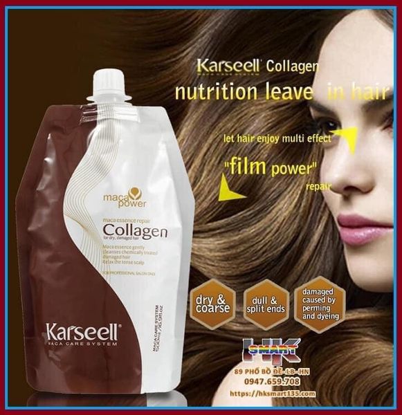   Bí quyết cho mát tóc bóng mượt và phục hồi tóc hư tổn Ủ Tóc Collagen Karseell Maca Power - Bác sĩ tại gia “chữa lành” tổn thương cho mái tóc khô, xơ, gãy, rụng từ gốc đến ngọn.