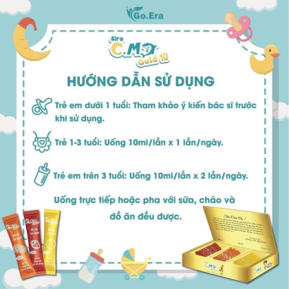 Siro C.M Gold 10 phiên bản cải tiến từ siro cá mập gold x2 là một sản phẩm vàng trong làng trị biếng ăn