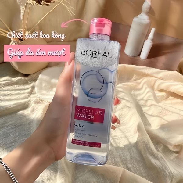 Nước Tẩy Trang L’Oreal Dưỡng Ẩm Hồng Moisturizing 3-in-1 Micellar Water