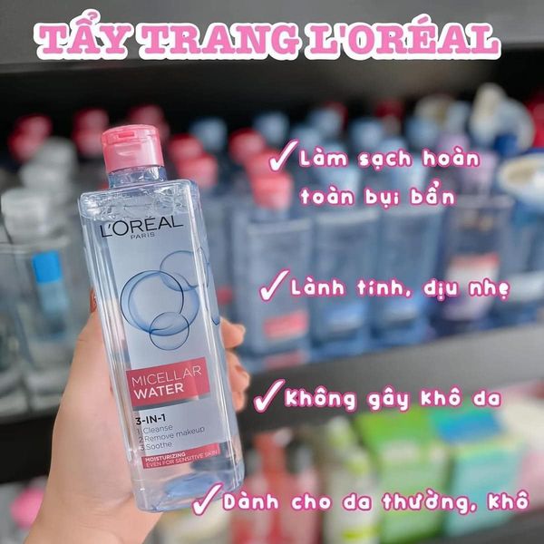 Nước Tẩy Trang L’Oreal Dưỡng Ẩm Hồng Moisturizing 3-in-1 Micellar Water
