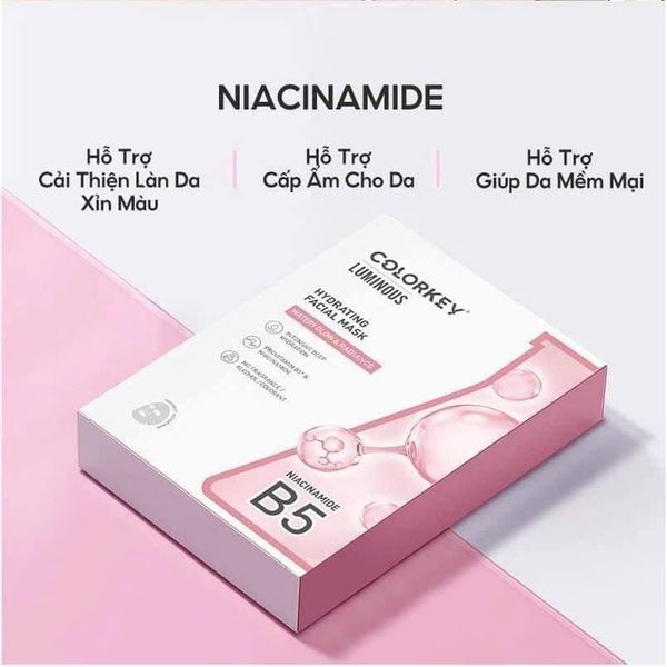 Mặt nạ giấy colorkey cấp ẩm dịu da với vitamin B5, cấp ẩm vượt trội - khôi phục hàng rào bảo vệ da
