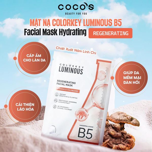 Mặt Nạ Tái Tạo Da Colorkey Luminous Regenerating Facial Mask là một sản phẩm đáng chú ý trong dòng mặt nạ chăm sóc da