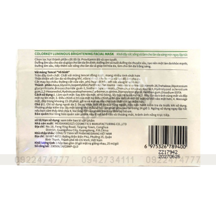 Mặt Nạ Colorkey Luminous Brightening Facial Mask 25ml