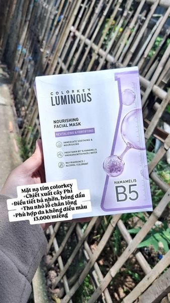Mặt Nạ Colorkey Nourshing Facial Mask 25ml - Dưỡng Ẩm Ngừa Mụn Với Chiết Xuất Cây Phỉ Màu Tím