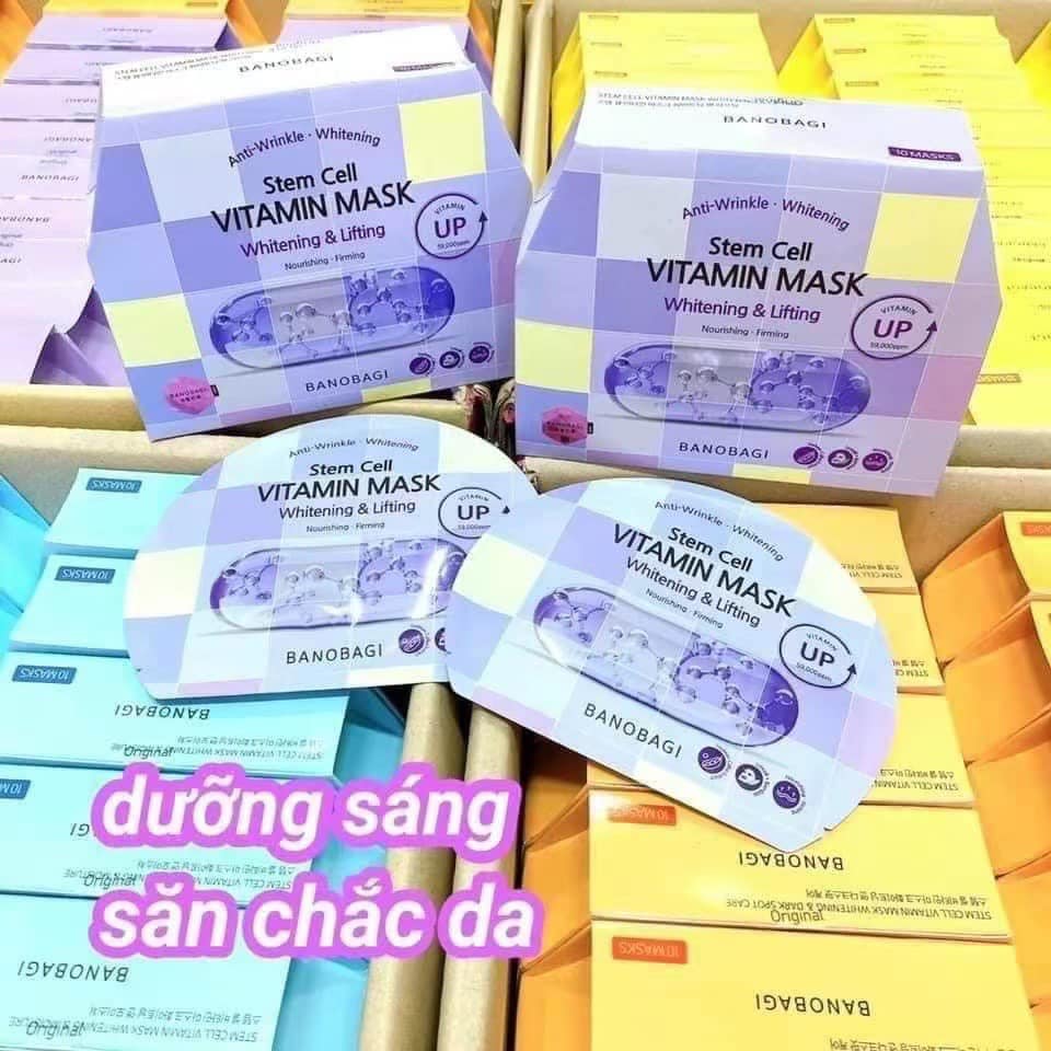 Mặt Nạ Banobagi Màu Tím Stem Cell Vitamin Mask Whitening Lifting Hộp 10 Miếng