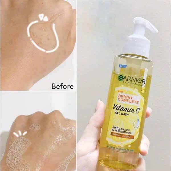 Gel Rửa Mặt Garnier Sạch Dịu Nhẹ Bright Complete Vitamin C Gel Wash 120ml