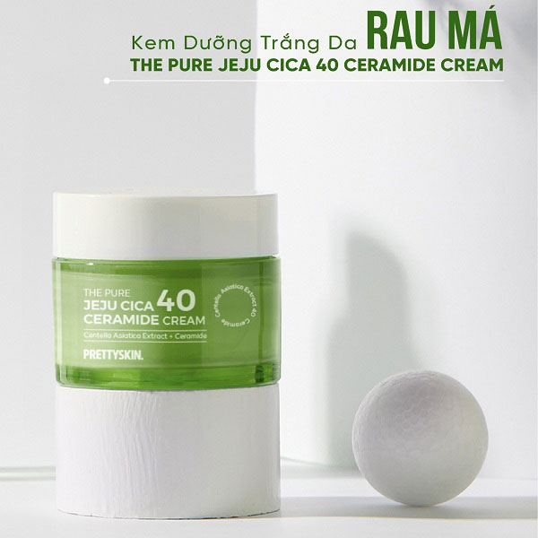 Kem dưỡng trắng da rau má The Pure Jeju Cica 40 Ceramide Cream