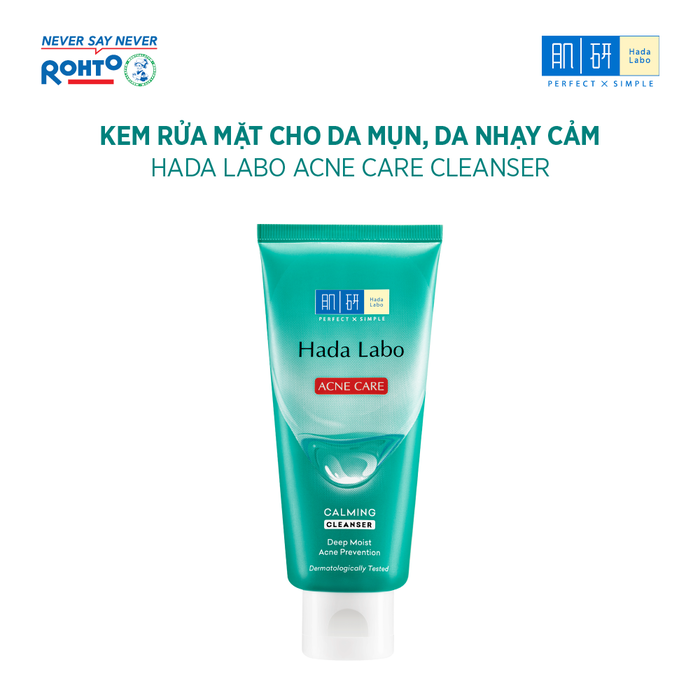 Sữa rửa mặt Hada Labo cho  da nhạy cảm Hada Labo Acne Care Calming Cleanser 80g