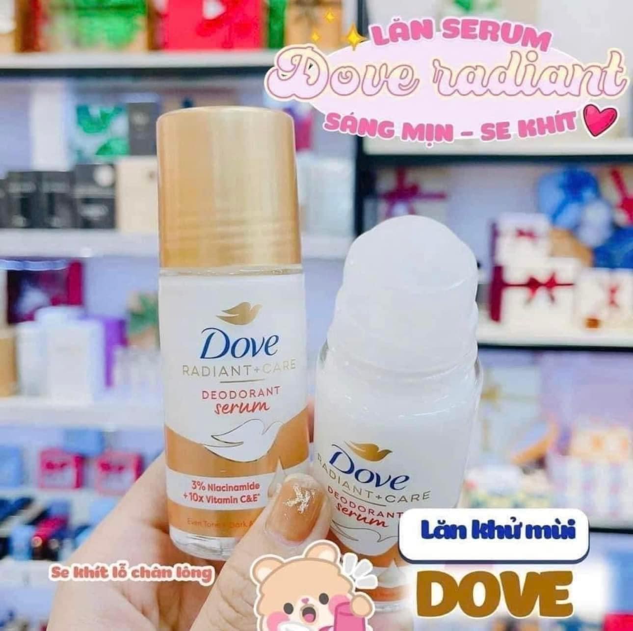 Lăn Khử Mùi Dove 3% niacinamide +10x Vitamin C&E 45ml