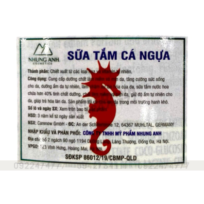 Sữa tắm cá ngựa  Algemarin Perfume Shower chai vuông - thơm ngát, đặc trưng của Đức