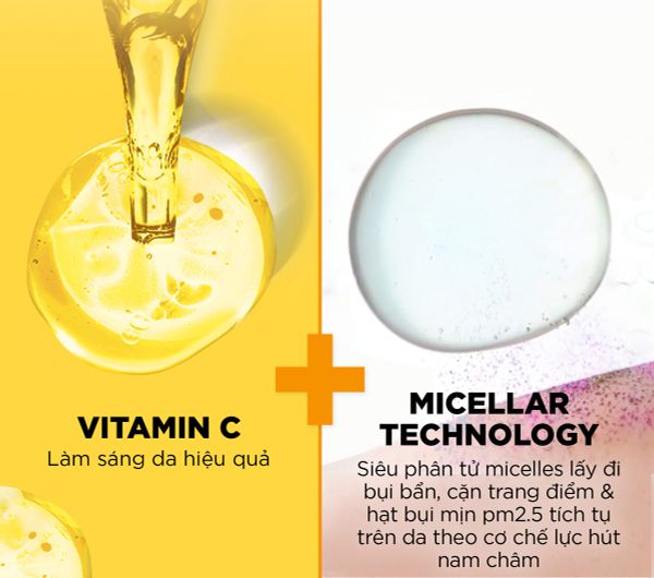 Nước Tẩy Trang Garnier Vitamin C Làm Sáng Da Micellar Cleansing Water Vitamin C 400ml